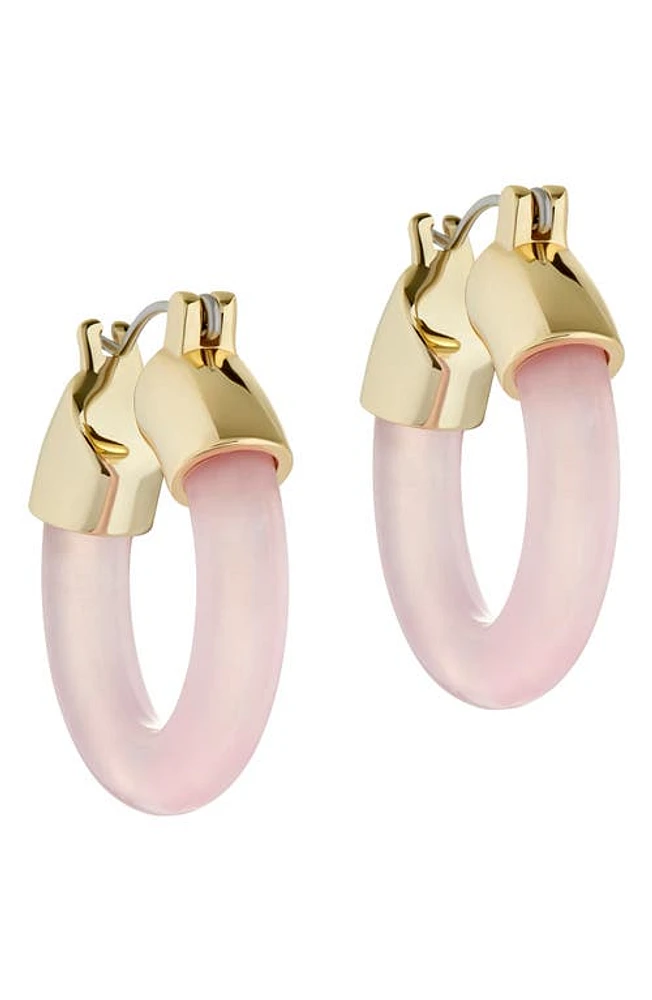 Ted Baker London Marblla Hoop Earrings in Gold Tone/Pink at Nordstrom