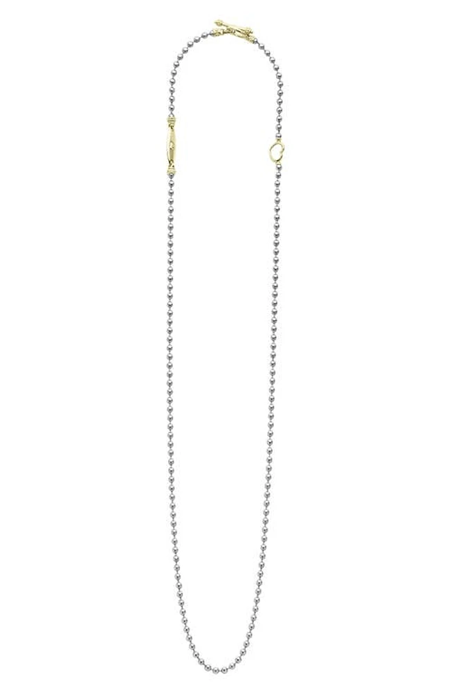 LAGOS Signature Caviar Two-Tone Beaded Toggle Necklace in Gold at Nordstrom