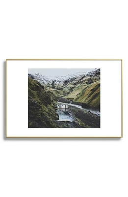 Deny Designs Seljavallalaug Iceland Framed Art Print in Golden Tones at Nordstrom