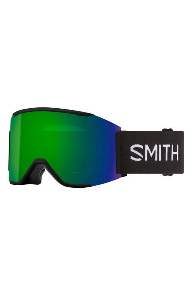 Smith Squad MAG 177mm Snow Goggles in Black /Chromapop Green Mirror at Nordstrom