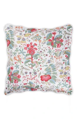 Matouk Pomegranate Quilted Euro Pillow Sham in Pink Coral at Nordstrom