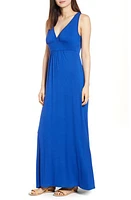 Loveappella V-Neck Jersey Maxi Dress at