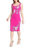 Dress the Population Nicole Floral Sweetheart Neck Cocktail Bright Fuch M at Nordstrom,