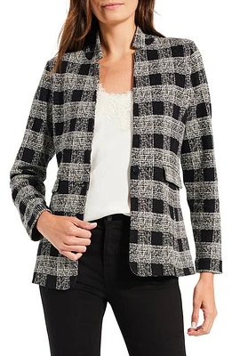 NIC+ZOE Perfectly Plaid Metallic Cotton Blend Knit Blazer in Black Multi at Nordstrom, Size Medium P