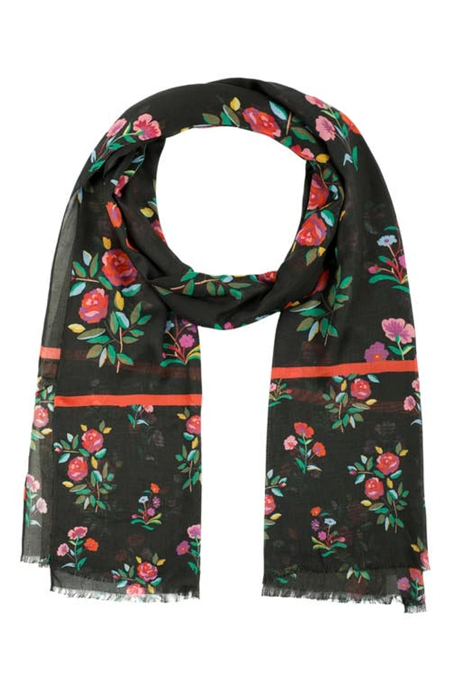 Kate Spade New York autumn floral oblong scarf in Black at Nordstrom