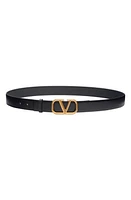 Valentino Garavani VLOGO Buckle Leather Belt 0No-Nero at Nordstrom, Eu