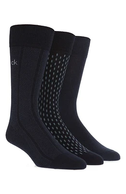 Calvin Klein 3-Pack Cotton Blend Socks in Navy/Midnight at Nordstrom