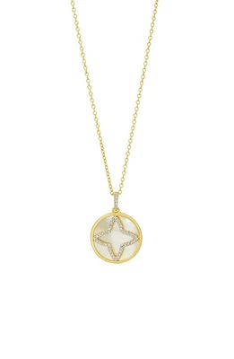 FREIDA ROTHMAN Coastal Clover Pendant Necklace in Mother Of Peral/Silver/gold at Nordstrom