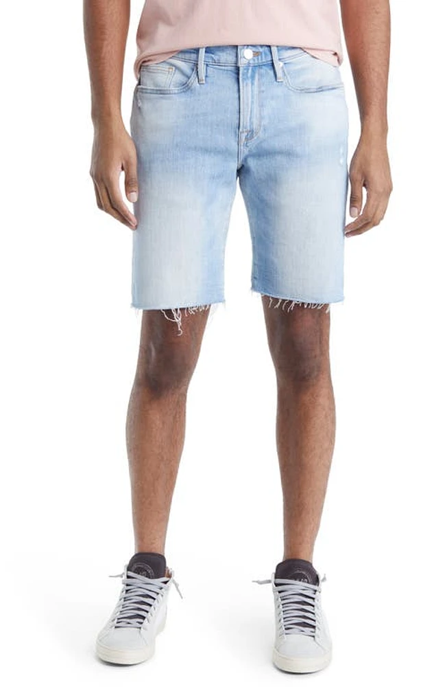 FRAME L'Homme Cutoff Denim Shorts Bates Rips at Nordstrom,