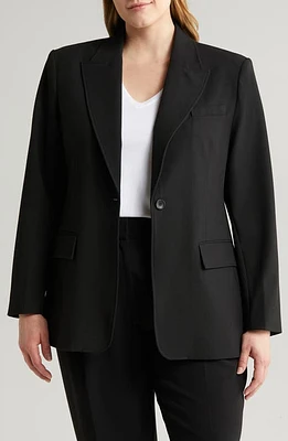 Nordstrom Novelty One-Button Blazer in Black at Nordstrom, Size 2X