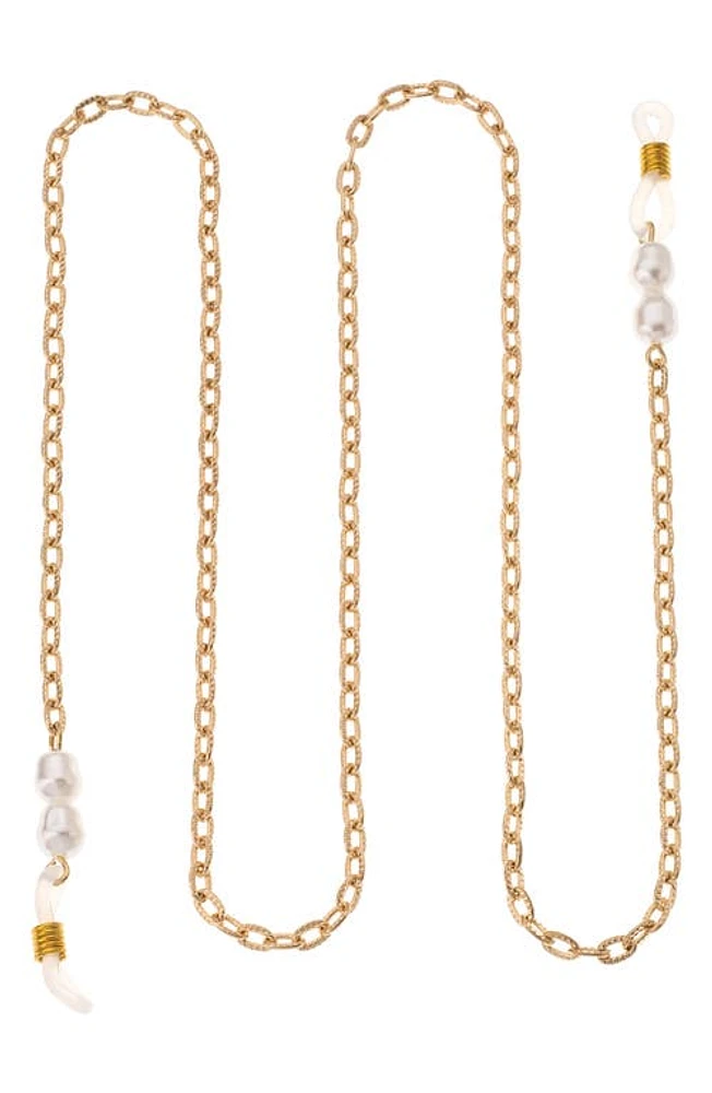 Ettika Imitation Pearl Eyeglass Chain in Gold at Nordstrom