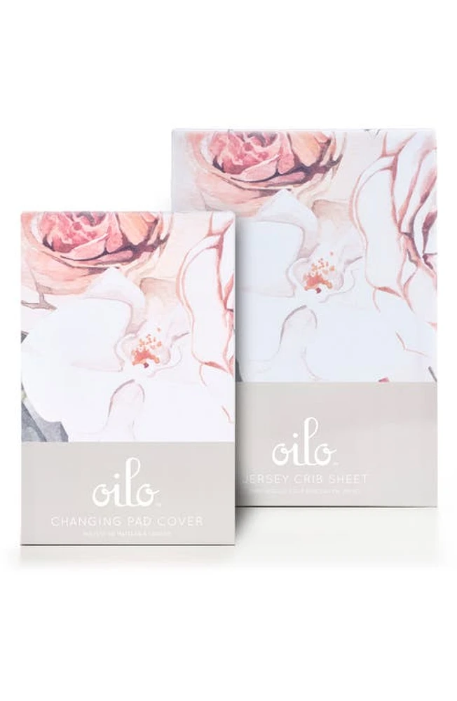 Oilo Changing Pad Cover & Fitted Crib Sheet Set in Vintage Bloom at Nordstrom