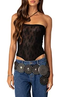 EDIKTED Alina Lace Bodysuit Black at Nordstrom,