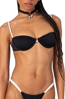 EDIKTED Leanna Contrast Underwire Bikini Top Black-And-White at Nordstrom,