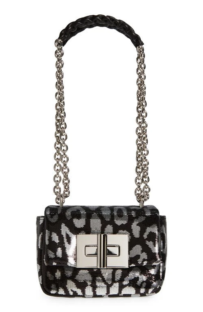 TOM FORD Mini Natalia Leopard Sequin Shoulder Bag in 7Ng01 Black/Silver/Black at Nordstrom