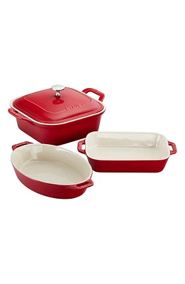 Staub 4-Piece Ceramic Baking Dish Set in Cherry at Nordstrom