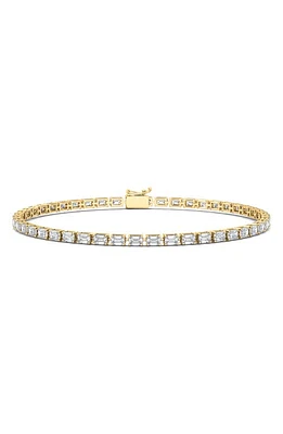 HauteCarat Emerald Cut Lab Created Diamond Tennis Bracelet in 6.69 Ctw Yellow Gold at Nordstrom