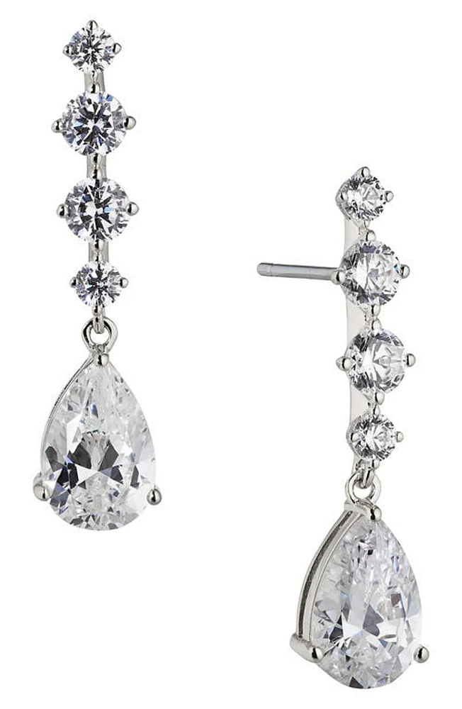 Nadri Cubic Zirconia Drop Earrings in Rhodium at Nordstrom