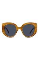 Loewe Curvy 49mm Small Butterfly Sunglasses in Blonde Havana /Blue at Nordstrom