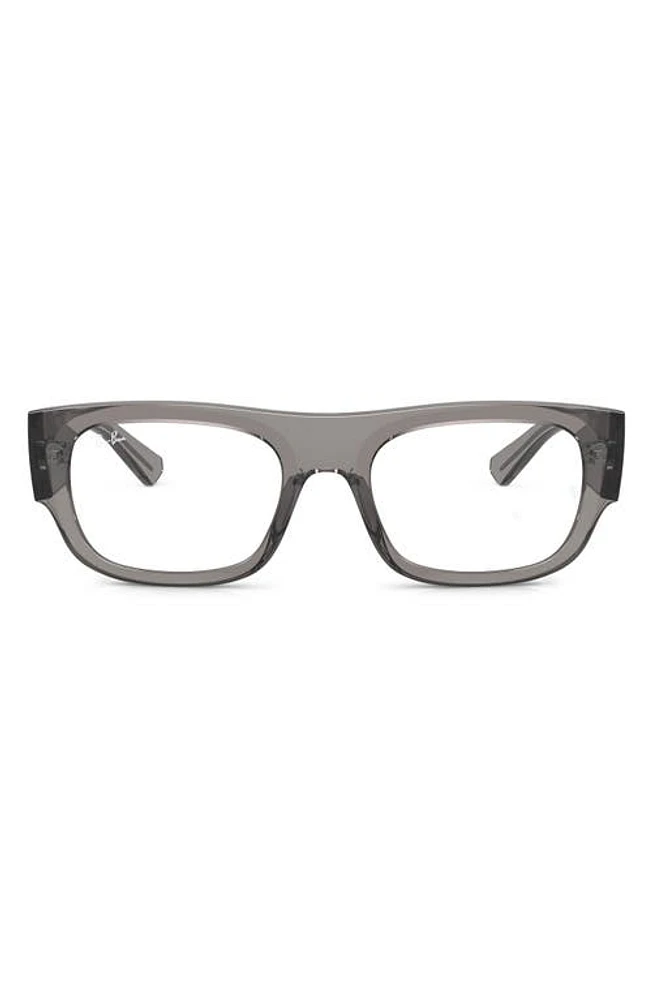 Ray-Ban Kristin 54mm Rectangular Optical Glasses in Transparent Grey at Nordstrom