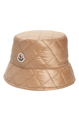 Moncler Quilted Bucket Hat Tan at Nordstrom,