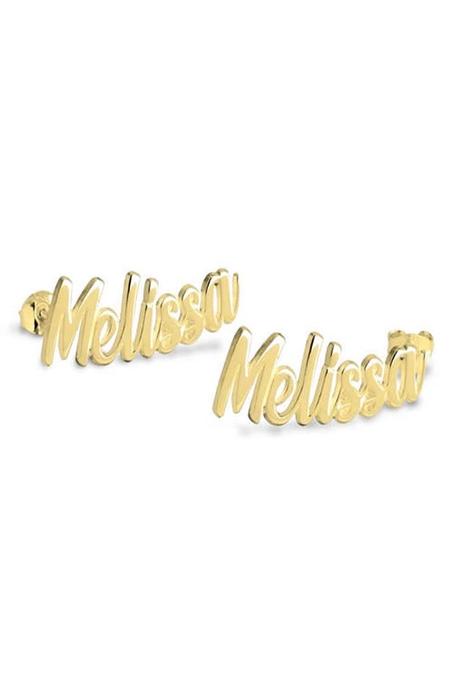 MELANIE MARIE Personalized Name Stud Earrings in Gold Plated at Nordstrom