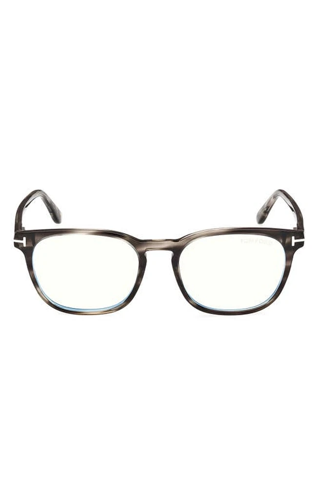 TOM FORD 53mm Square Blue Light Blocking Glasses in /other at Nordstrom