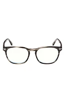 TOM FORD 53mm Square Blue Light Blocking Glasses in /other at Nordstrom