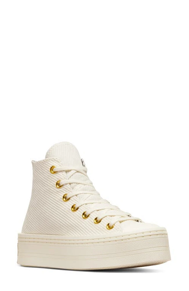 Converse Chuck Taylor All Star Modern Lift High Top Sneaker in Egret/Trek Tan at Nordstrom, Size 9