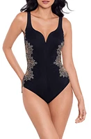 Miraclesuit Cappadocia Temptation Underwire One-Piece Swimsuit Black/Multi at Nordstrom,