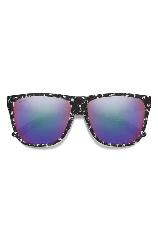 Smith Lowdown XL 2 60mm ChromaPop Polarized Square Sunglasses in Matte Black Marble /Violet at Nordstrom