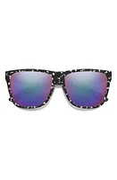 Smith Lowdown XL 2 60mm ChromaPop Polarized Square Sunglasses in Matte Black Marble /Violet at Nordstrom