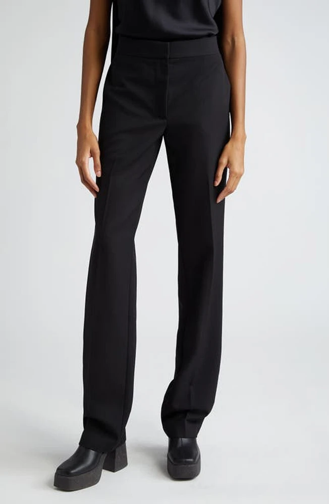 Stella McCartney Straight Leg Wool Trousers Black at Nordstrom, Us