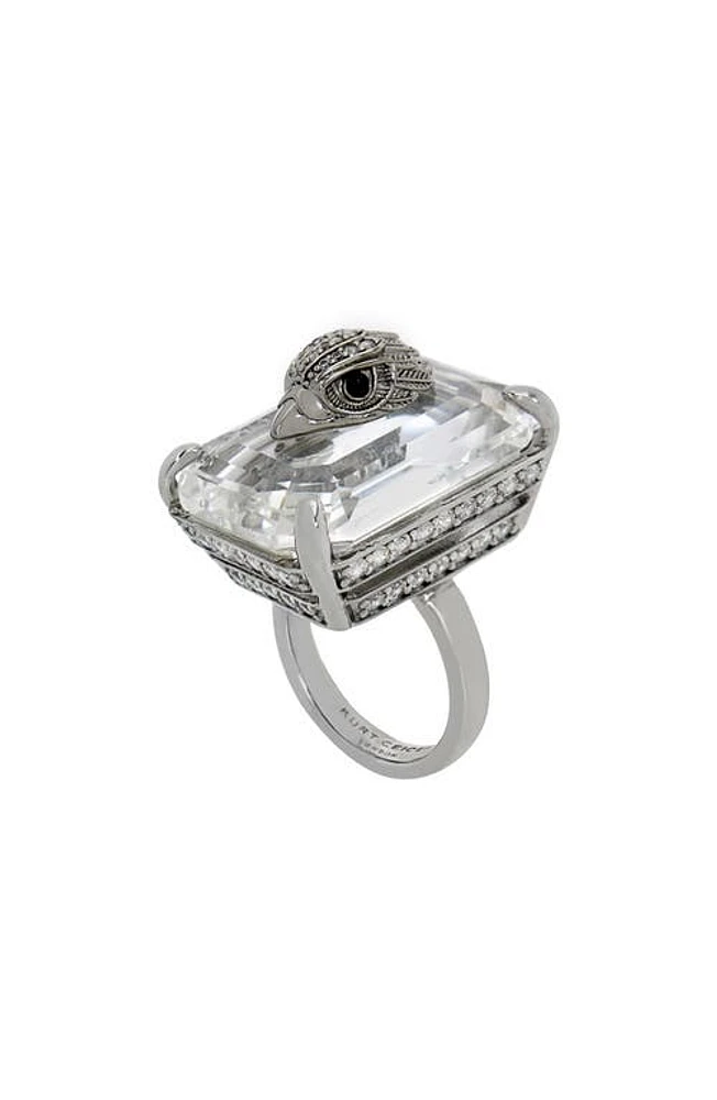 Kurt Geiger London Eagle Head Crystal Baguette Cocktail Ring at Nordstrom,