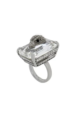 Kurt Geiger London Eagle Head Crystal Baguette Cocktail Ring at Nordstrom,