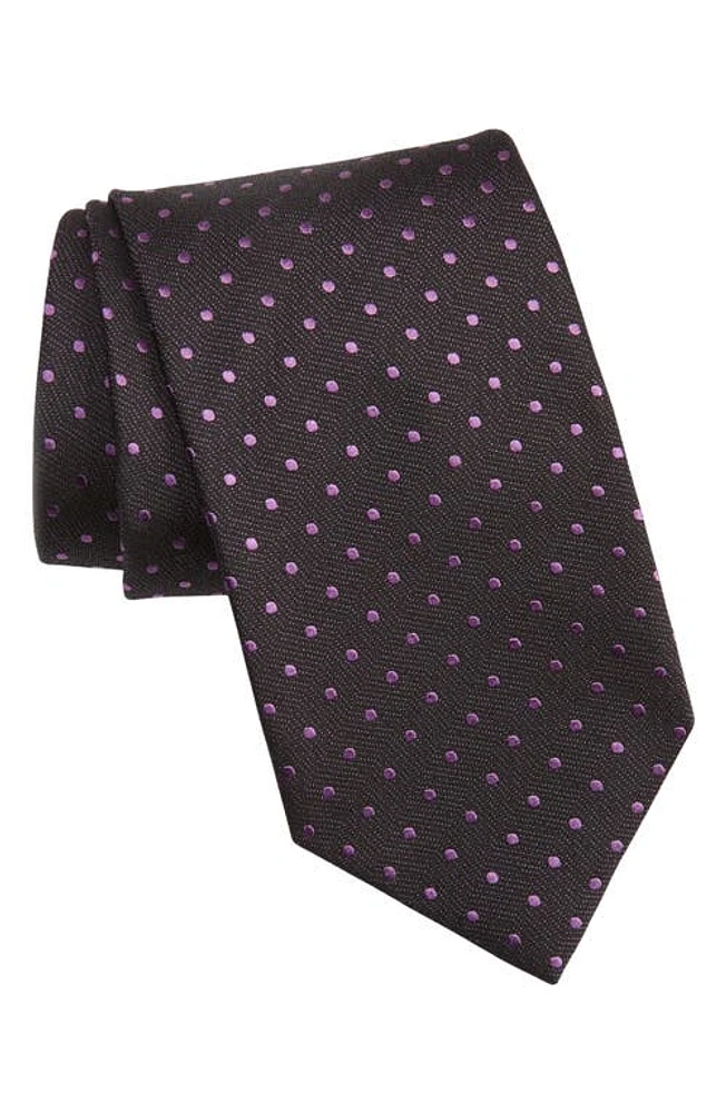 TOM FORD Dobby Dot Silk Tie in Grape at Nordstrom