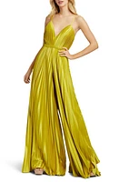 Ieena for Mac Duggal Pleated Satin Wide Leg Jumpsuit at Nordstrom,