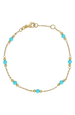 Bony Levy 14K Gold & Turquoise Bracelet in 14K Yellow Gold at Nordstrom, Size 7