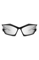 Givenchy Geometric Sunglasses in Matte Black /Smoke Mirror at Nordstrom