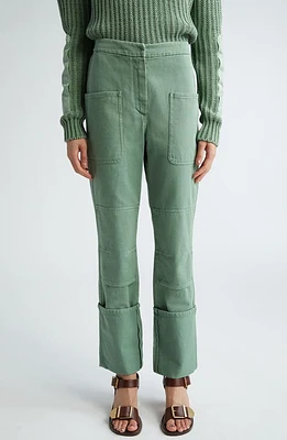 Max Mara Facella Cotton Drill Cargo Pants Sage Green at Nordstrom,