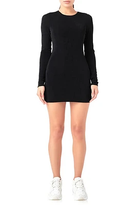 Grey Lab Long Sleeve Mini Sweater Dress at Nordstrom,