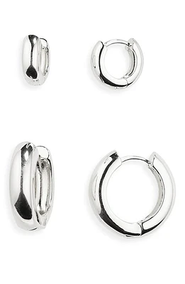 Nordstrom Demi Fine Set of 2 Huggie Hoop Earrings in Sterling Silver Plated at Nordstrom