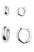 Nordstrom Demi Fine Set of 2 Huggie Hoop Earrings in Sterling Silver Plated at Nordstrom