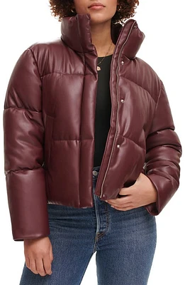 levi's Water Resistant Faux Leather Puffer Jacket at Nordstrom,