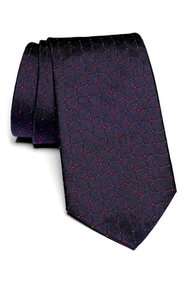 Jack Victor Gordon Geometric Jacquard Silk Tie in Burgundy at Nordstrom