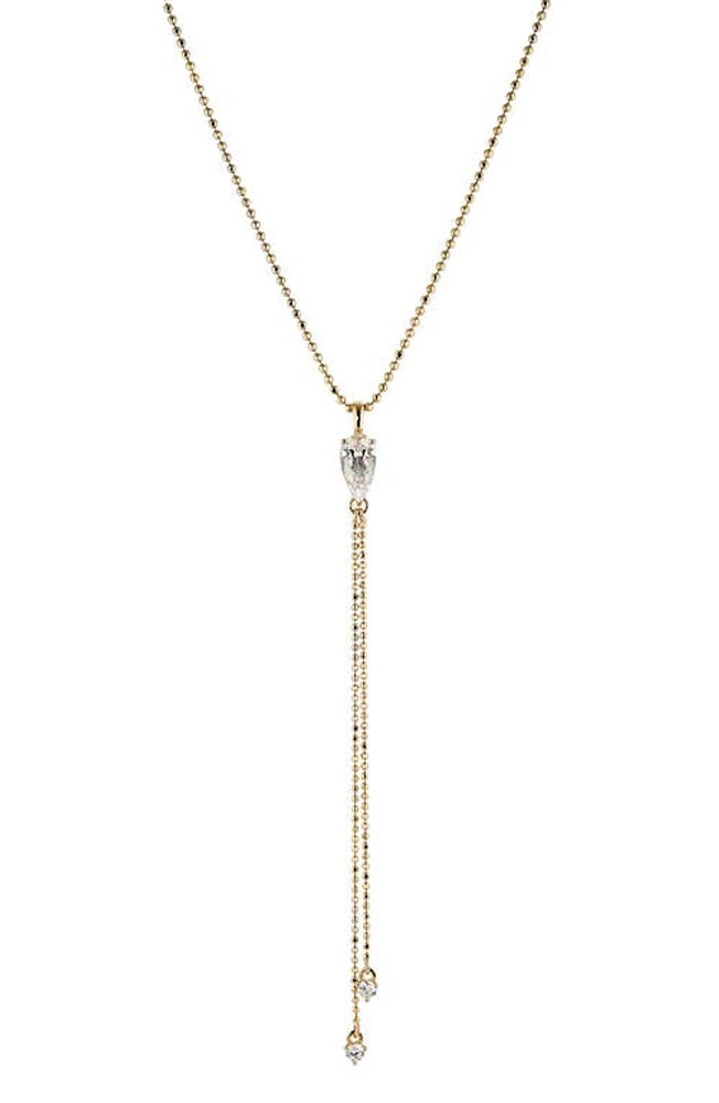 Nadri Cubic Zirconia Pear Drop Y-Necklace in Gold at Nordstrom