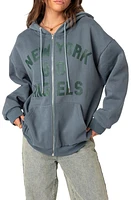 EDIKTED New York Angels Oversize Hoodie Blue at Nordstrom,