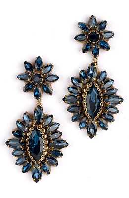 Deepa Gurnani Alianah Crystal Drop Earrings in Sapphire at Nordstrom