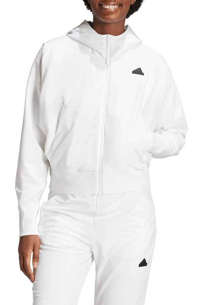 adidas Z. N.E. Zip-Up Hoodie White at Nordstrom,