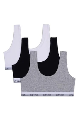 Calvin Klein Kids' Assorted 3-Pack Bralettes Heather Grey/Black/White at Nordstrom